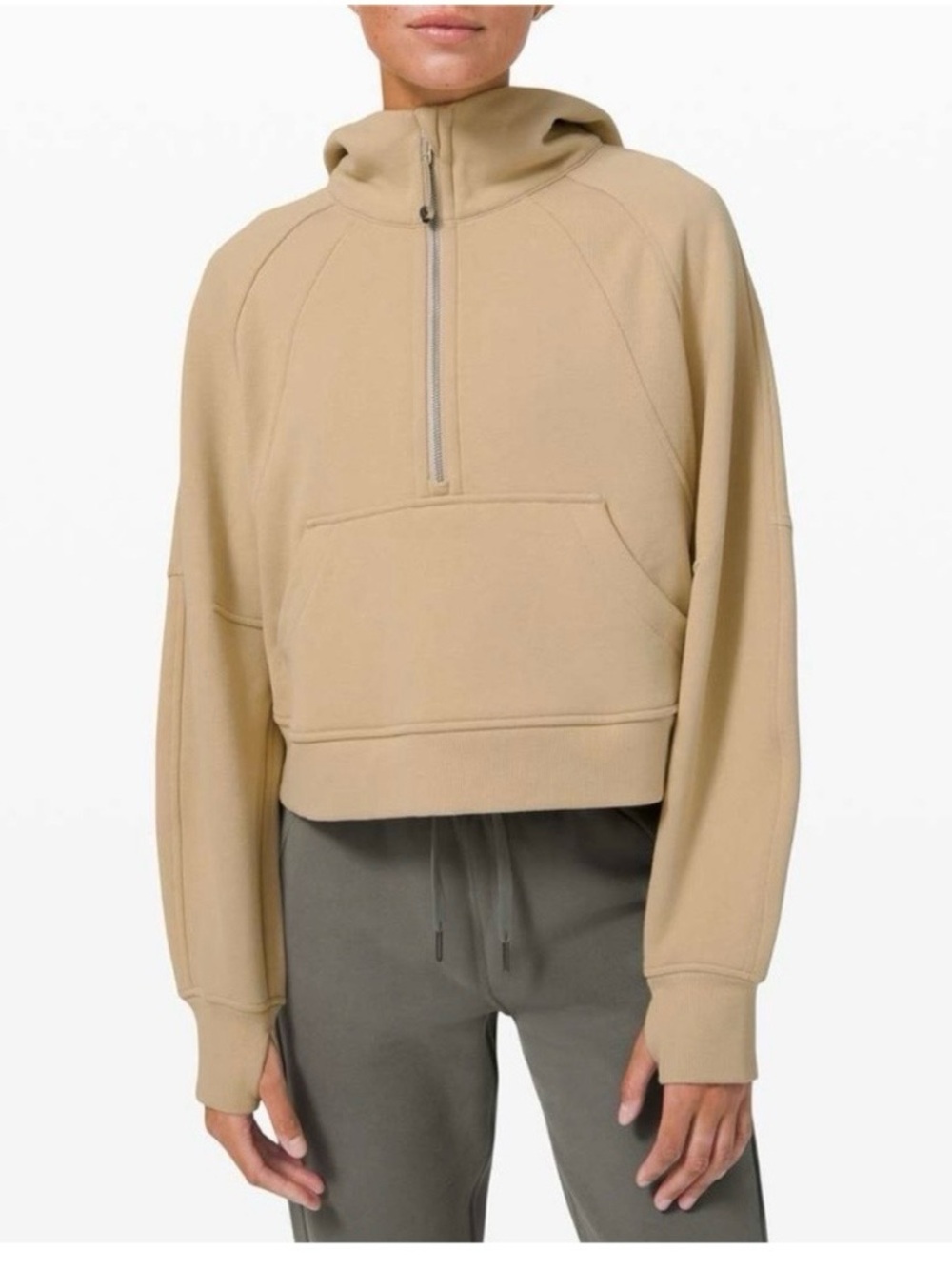 lululemon athletica Half Zip Scuba Tan Size XS